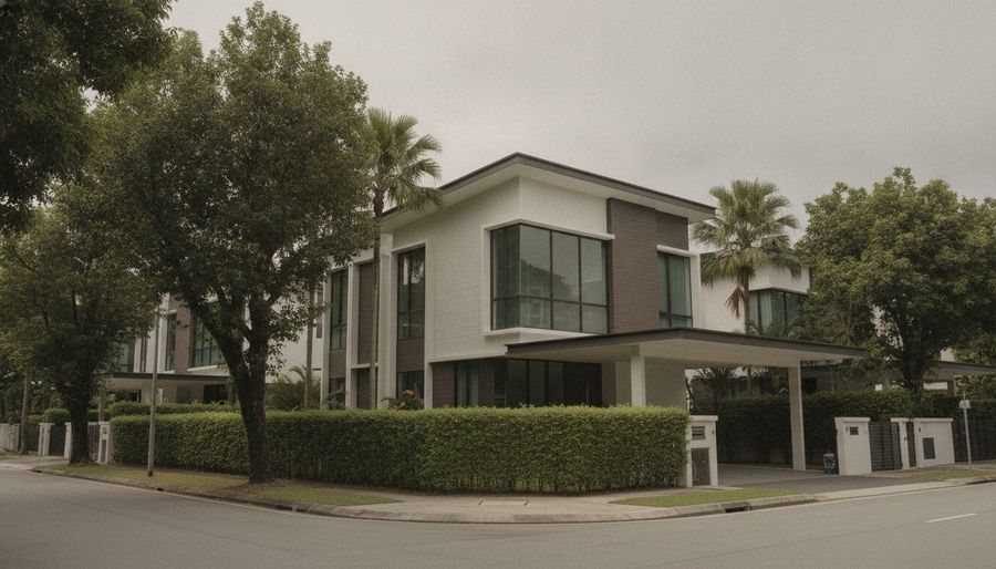 Modern Singapore semi-detached corner lot house