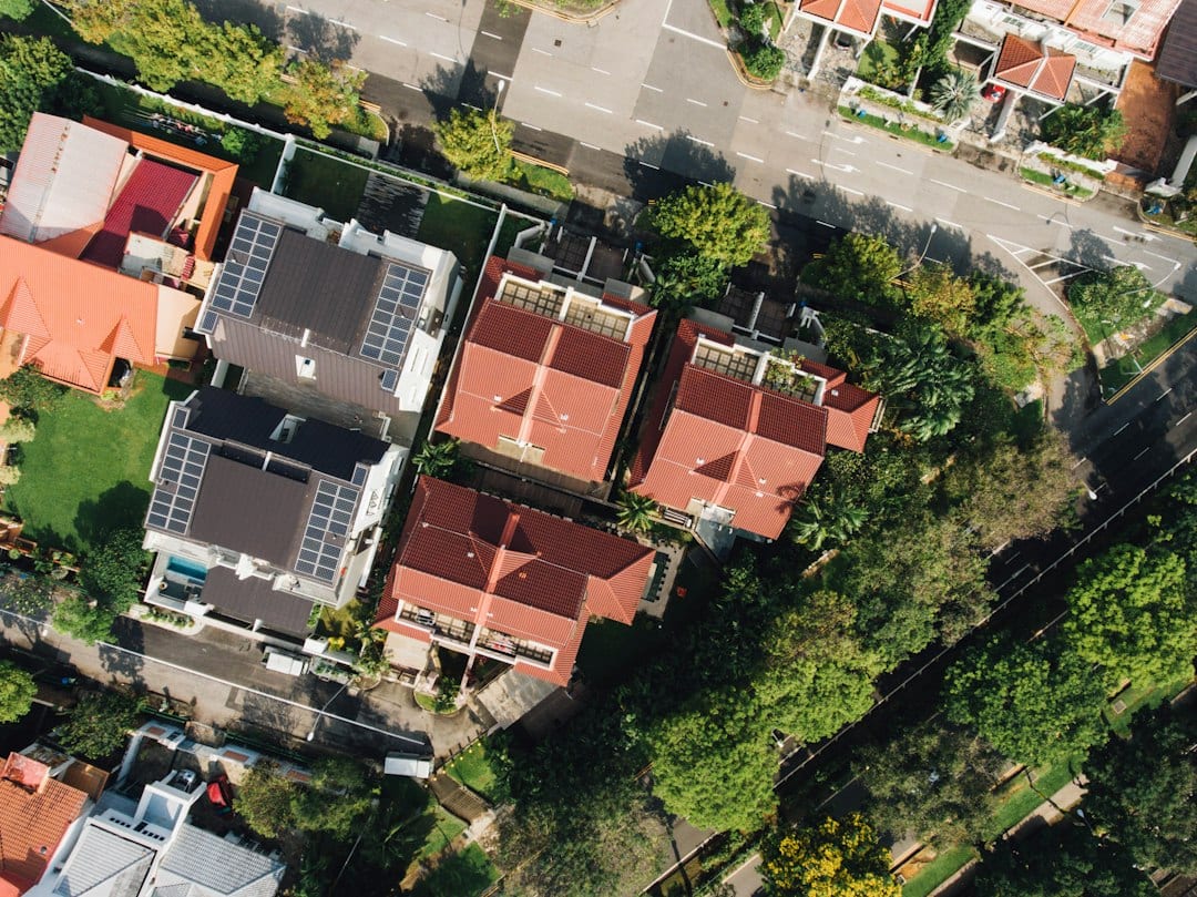 Aerial view of landed homes in District 19, Singapore